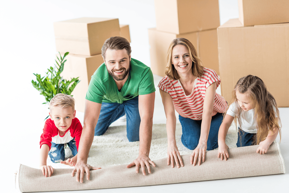 family moving into new home